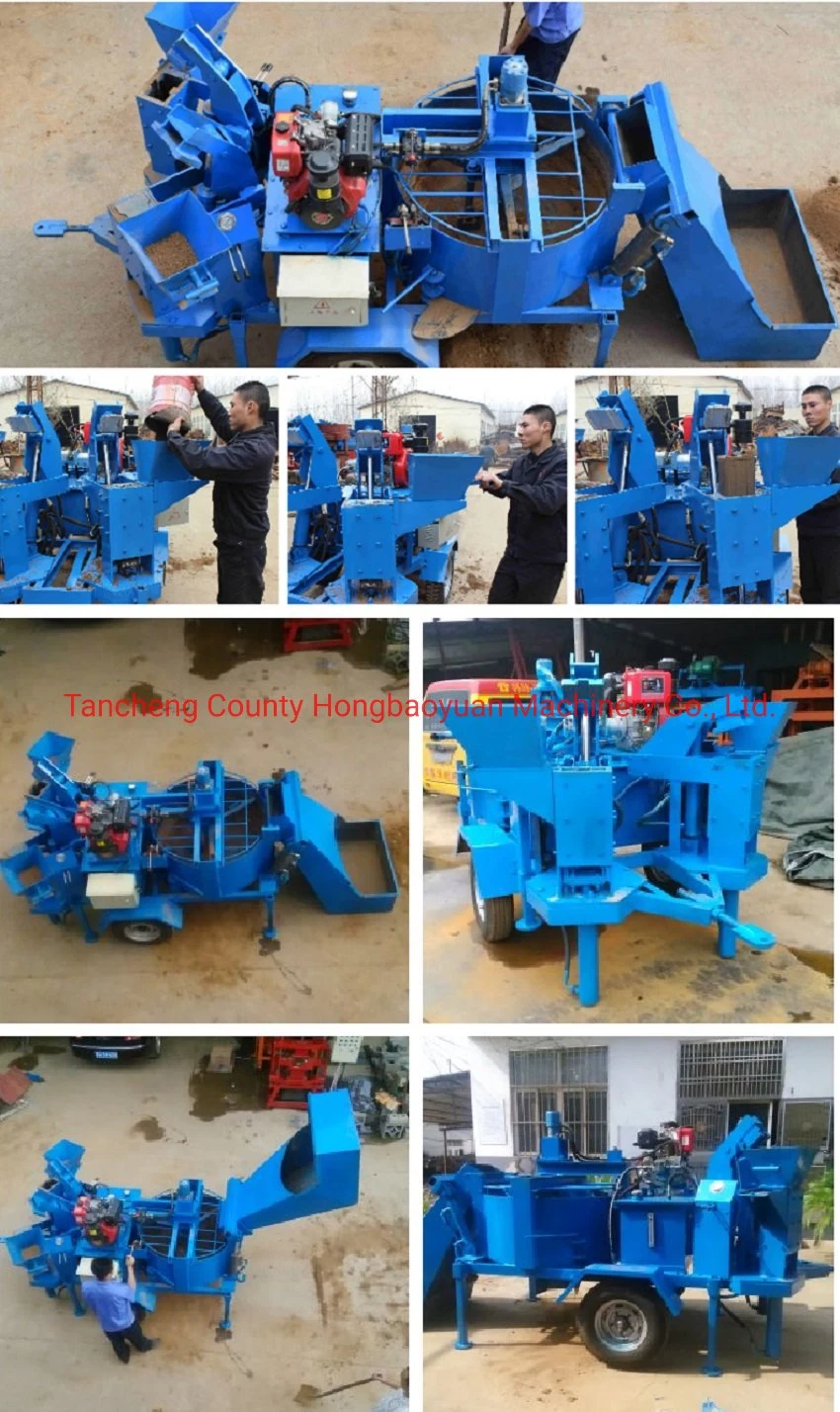 M7mi Twin Mobile Diesel Powered Semi Automatic Clay Interlocking Brick Block Making Machinery