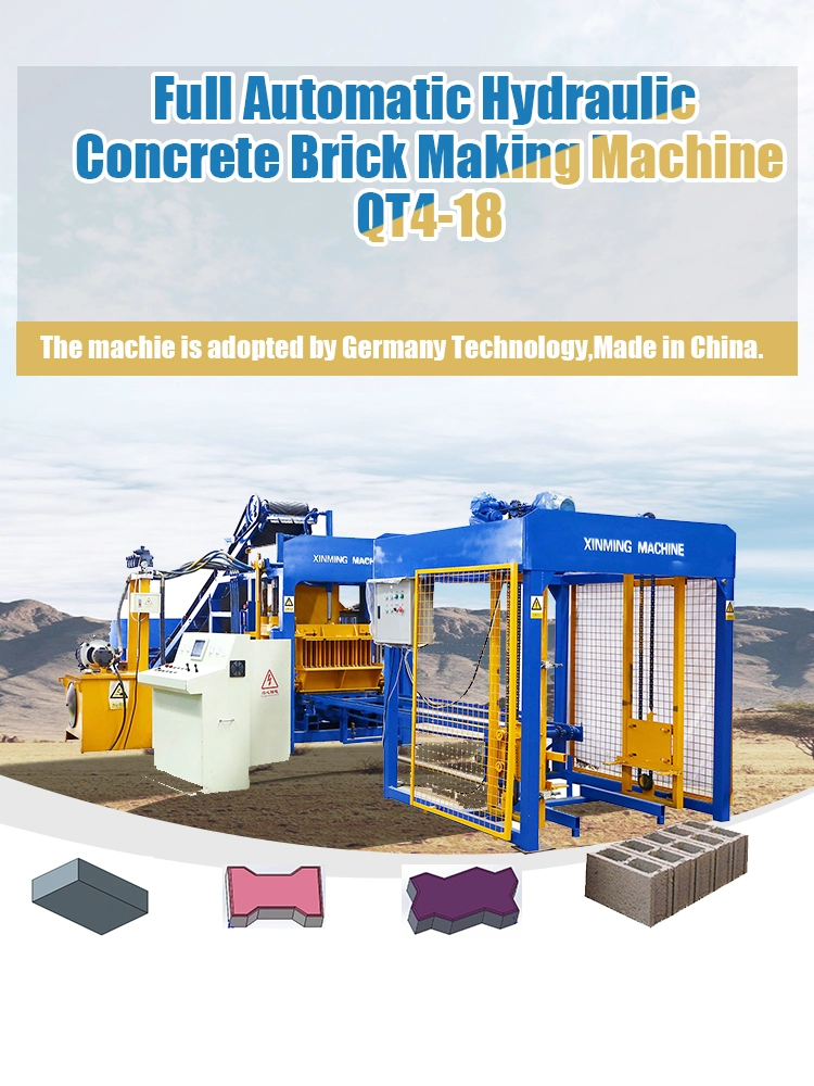 Qt4-20/4-18 Full Automatic Hydraulic Concrete Hollow Hourdis Curbstone Paver Block Automatic Brick Making Machine in Jamaica