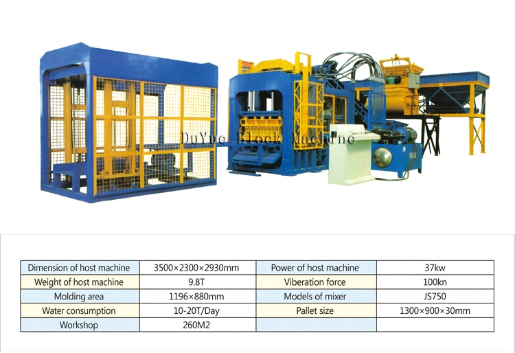 Qt10-15 Duyue Automatic Electric Hydraulic Pressure Cement Concrete Hollow Block Making Machine Brick Making Machine